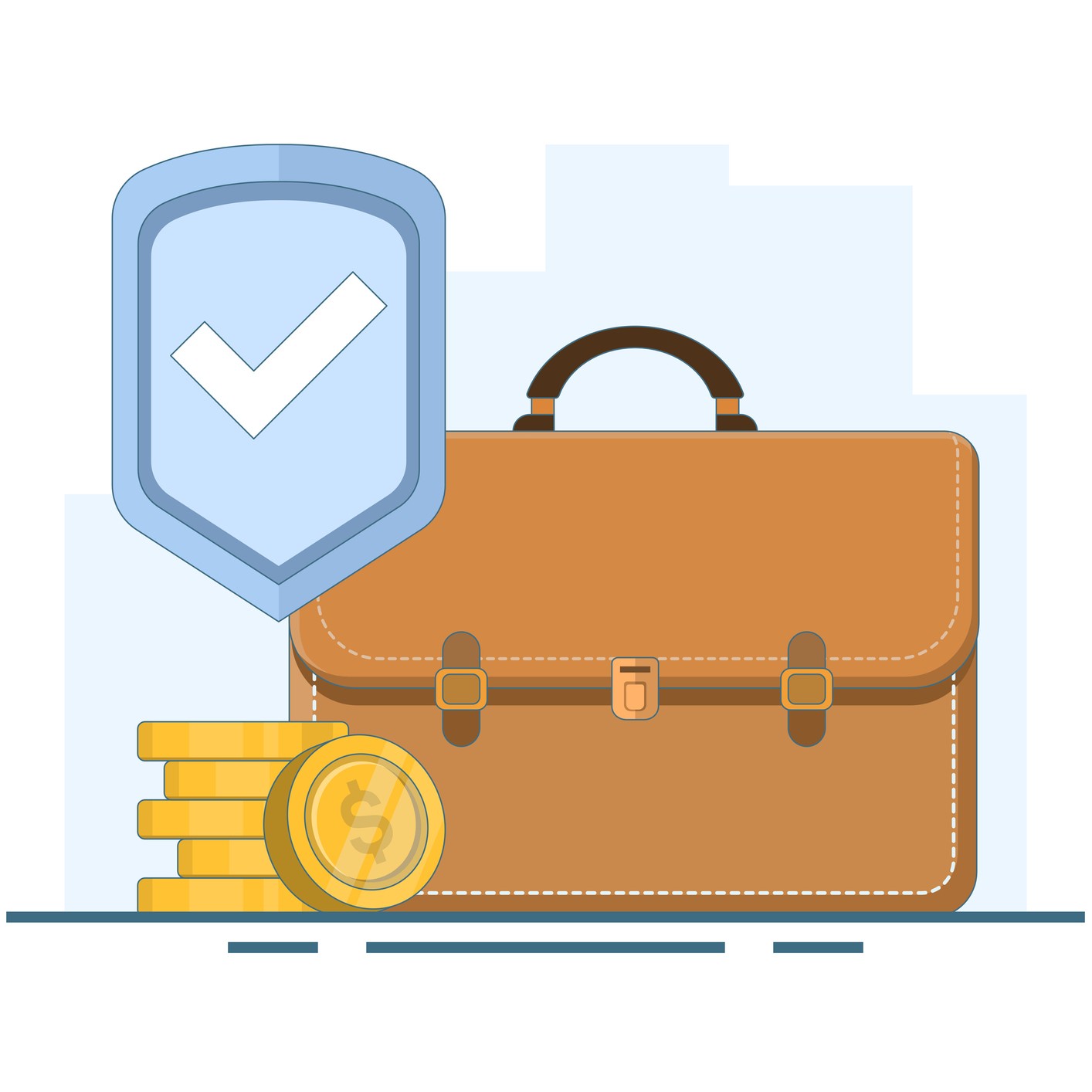 Money and protection illustration