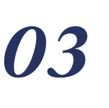 Blue number 03 on black background