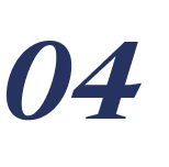 Bold number 04 against dark backdrop